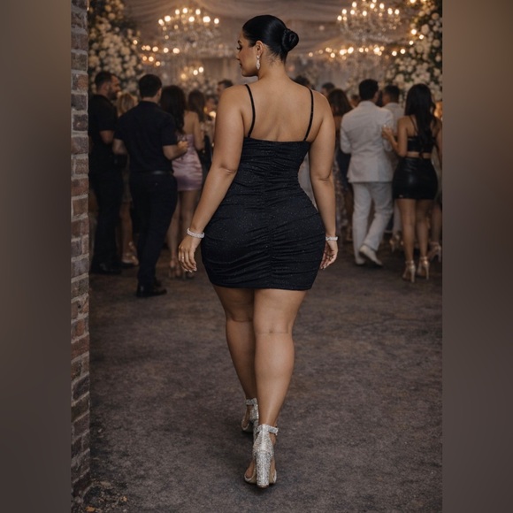 SOLD!!!! Windsor Black Sparkle Mini Dress - Picture 3 of 8